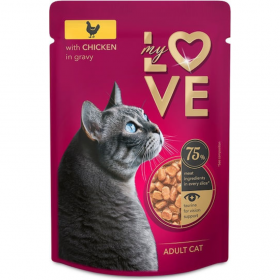 Пауч за котки My Love Adult cat with chicken in gravy с Пилешко месо в сос